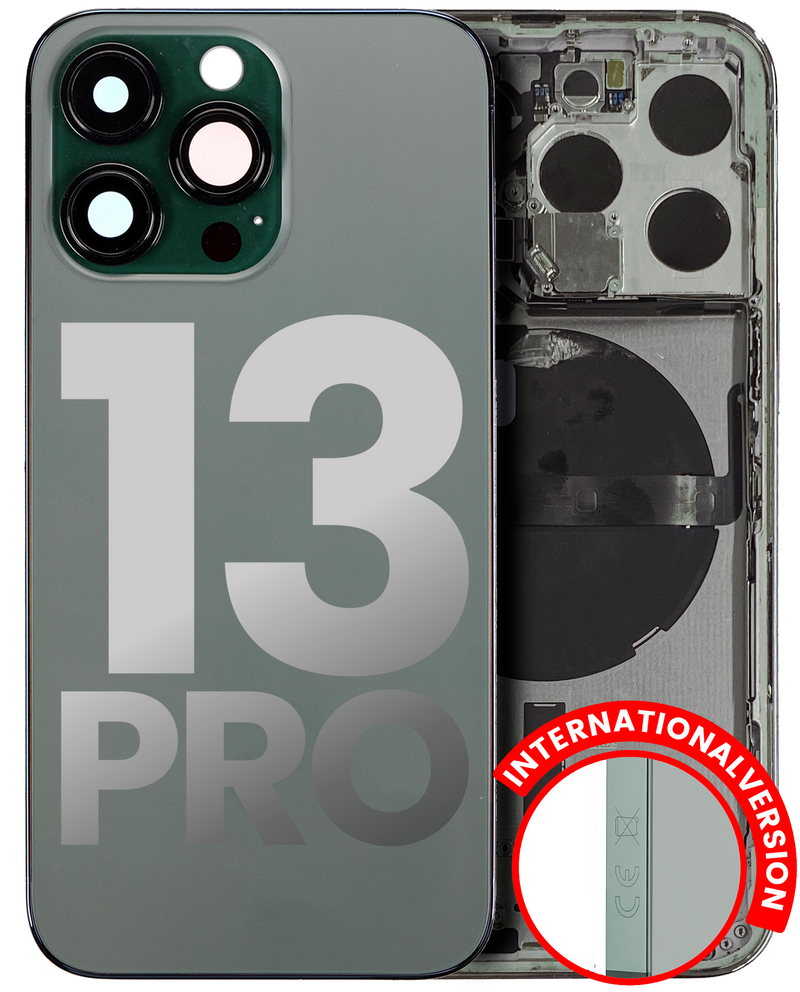 Back Housing W/ Small Components Pre-Installed For IPhone 13 Pro (International Version) (Used OEM Pull: Grade A) (Alpine Green)