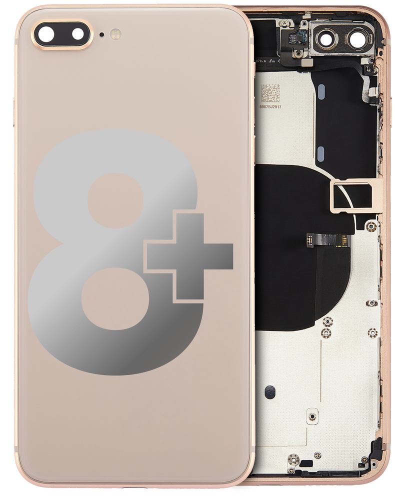 Back Housing W/ Small Components Pre-Installed Compatible For iPhone 8 Plus (Used OEM Pull: Grade A) (Gold)