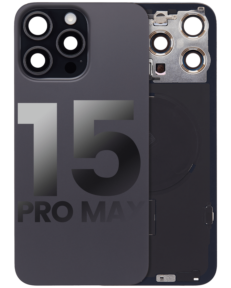 Vetro Posteriore per iPhone 15 Pro Max (usato pari al nuovo OEM: Grado A) (Titanio Nero)