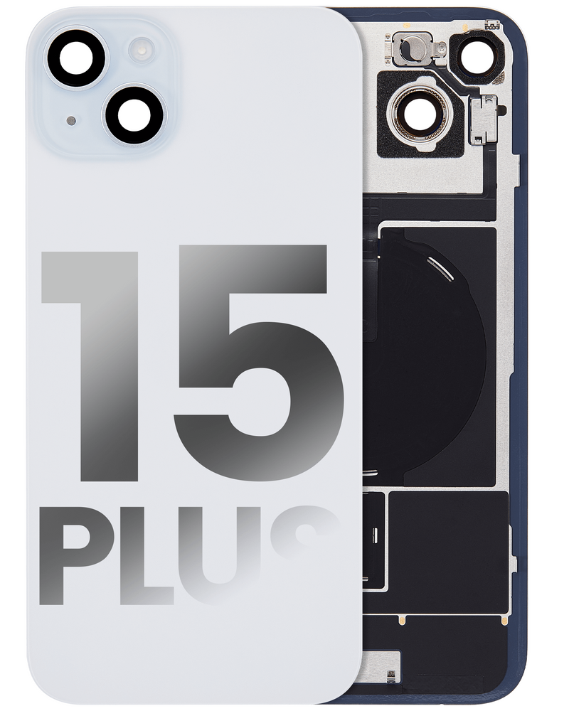 Vetro Posteriore per iPhone 15 Plus (usato pari al nuovo OEM: Grado A) (Blu)