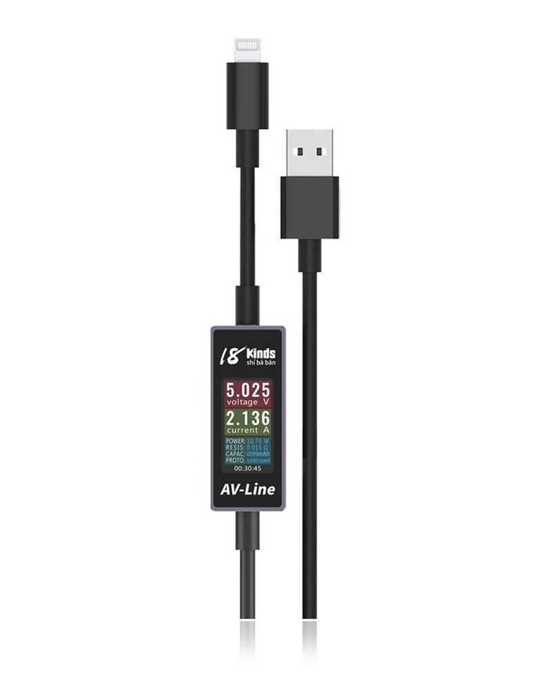 AV Line Pro Fast Power Amp Voltage Diagnostic Cable (Lighting To USB)