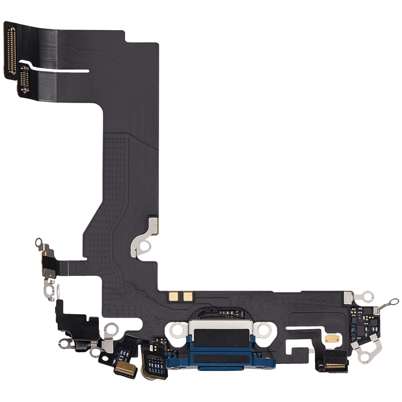 Charging Port Flex Cable Compatible For IPhone 13 Mini (Used OEM Pull) (Blue)