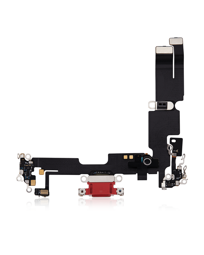 Charging Port Flex Cable Compatible For IPhone 14 Plus (Used OEM Pull) (Red)