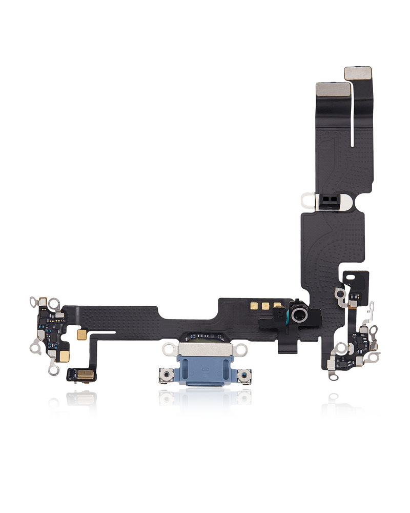 Charging Port Flex Cable Compatible For IPhone 14 Plus (Used OEM Pull) (Blue)