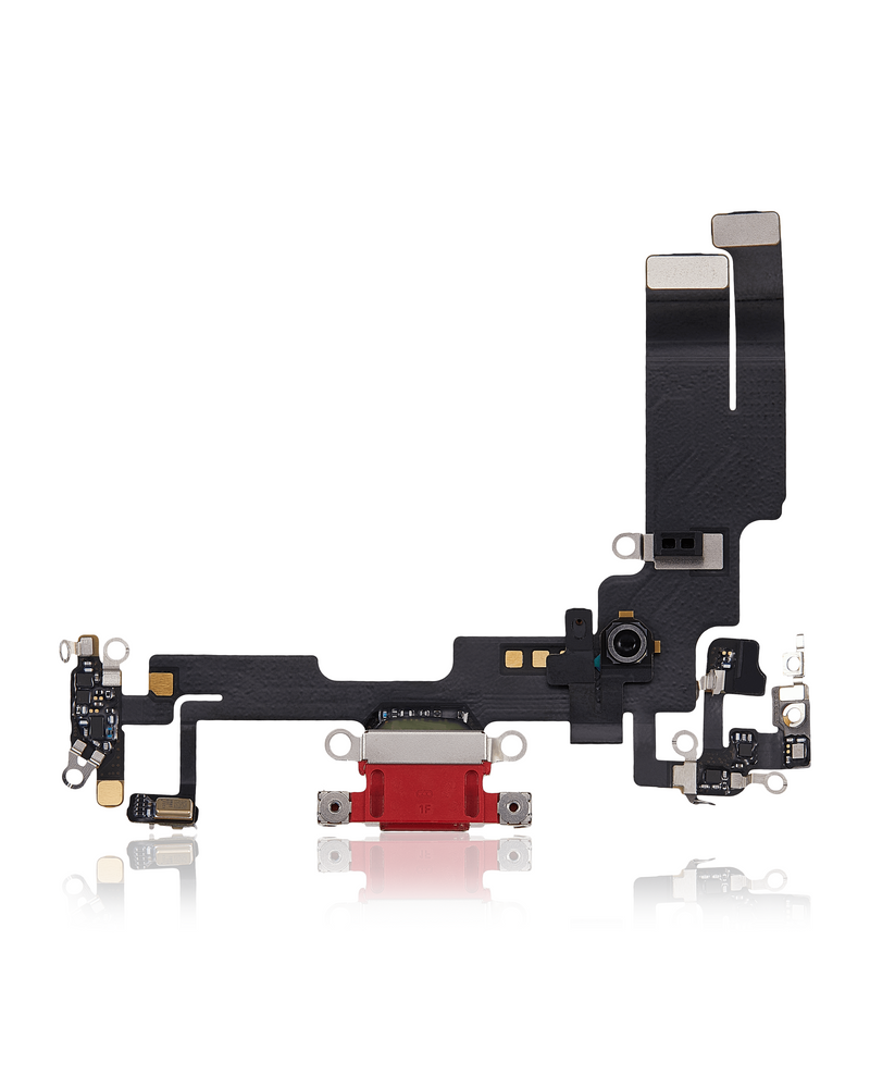 Charging Port Flex Cable Compatible For IPhone 14 (Used OEM Pull) (Red)