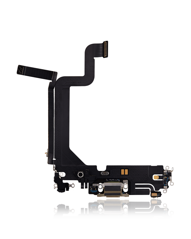 Charging Port Flex Cable Compatible For IPhone 14 Pro Max (Used OEM Pull) (Gold)