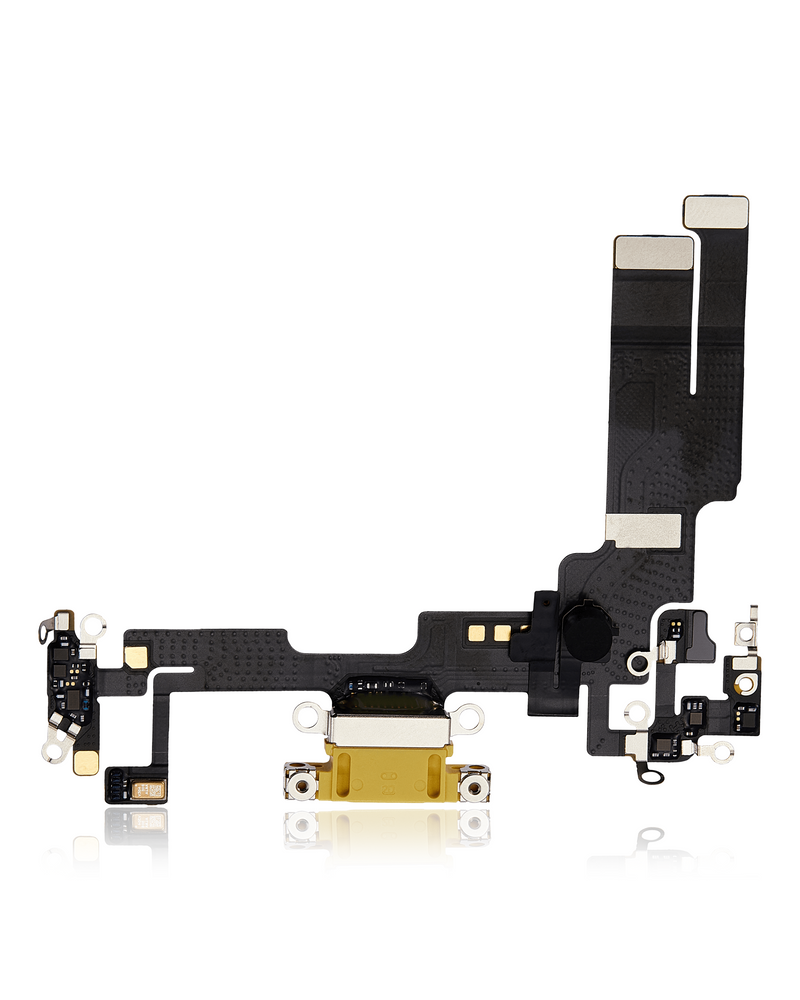 Charging Port Flex Cable Compatible For IPhone 14 (Used OEM Pull) (Yellow)