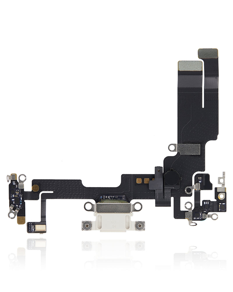 Charging Port Flex Cable Compatible For IPhone 14 (Used OEM Pull) (Starlight)