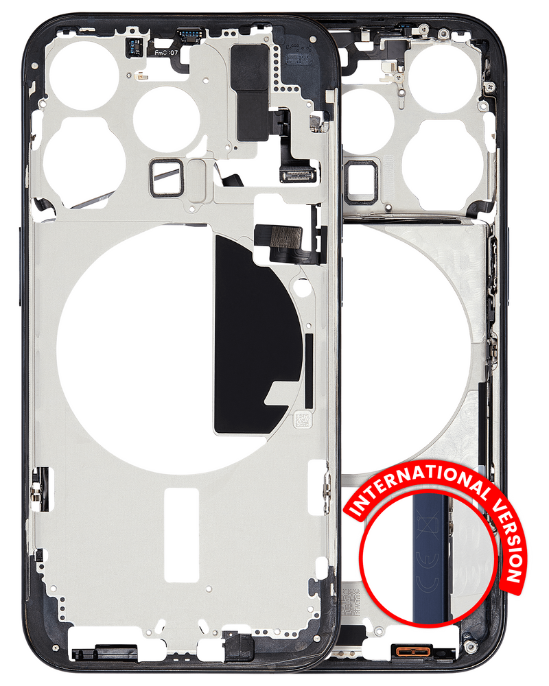 Scocca con pulsanti di accensione e volume pre-installati per iPhone 15 Pro (versione internazionale) (usato OEM: Grado A) (Titanio Blu)