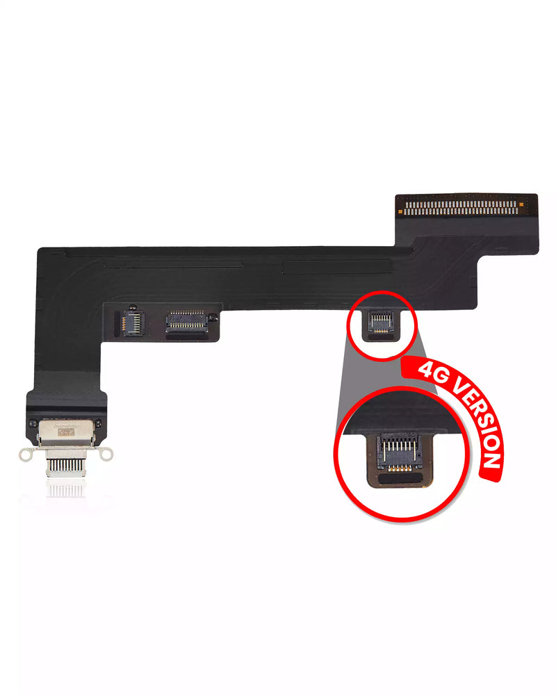 Charging Port Flex Cable Compatible For iPad Air 4 / iPad Air 5 (4G Version) (Used OEM Pull: Grade A) (White)