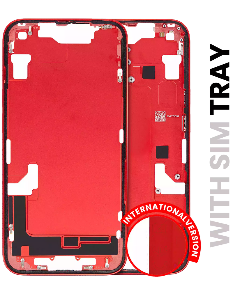 Mid-Frame Housing W/ Small Parts For iPhone 14 (EU / Global Version) (Aftermarket Plus) (Red)