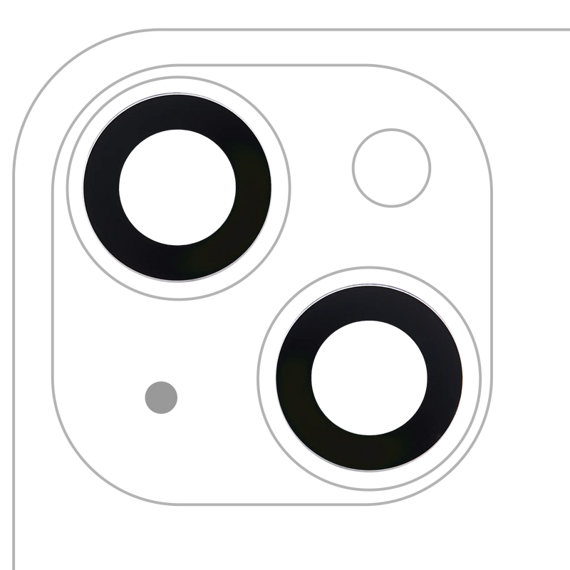 Lenti di protezione con adesivo preinstallato della fotocamera posteriore per iPhone 14 / 14 Plus / 15 / 15 Plus (vero zaffiro)