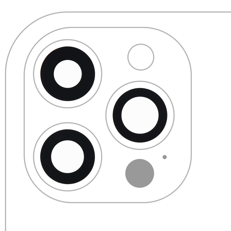 Back Camera Lens (Glass Only) With Adhesive Compatible For IPhone 12 Pro Max (3 Piece Set) (Real Sapphire / Premium)