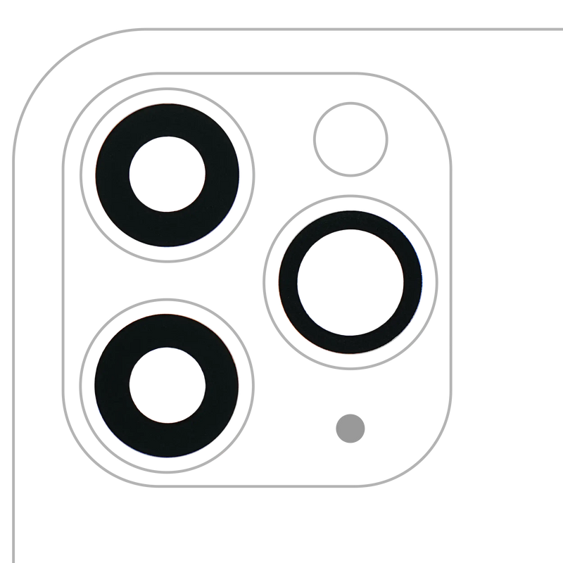 BACK CAMERA LENS (GLASS ONLY) WITH ADHESIVE FOR IPHONE 11 PRO / PRO MAX (3 PIECE SET) (REAL SAPPHIRE / PREMIUM)