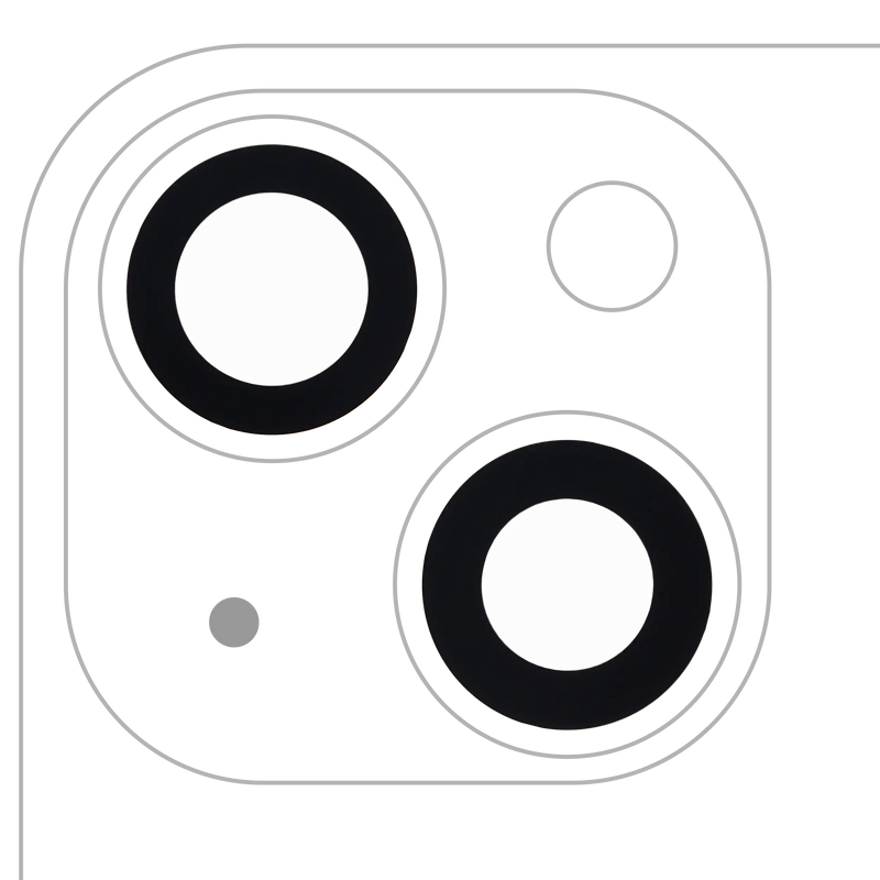 Back Camera Lens (Glass Only) With Adhesive Compatible For iPhone 13 / 13 Mini (2 Piece Set) (Real Sapphire / Premium)
