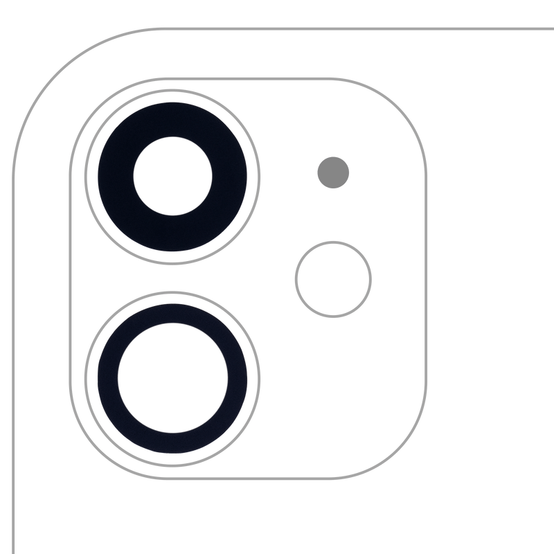 Back Camera Lens (Glass Only) With Adhesive Compatible For iPhone 11 (2 Piece Set) (1 Pack) (Real Sapphire / Premium)