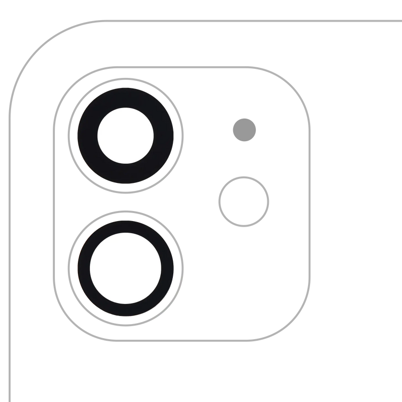 Back Camera Lens (Glass Only) With Adhesive Compatible For iPhone 12 / 12 Mini (2 Piece Set) (Real Sapphire / Premium)