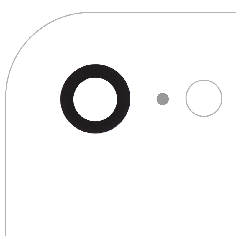 Back Camera Lens With Adhesive (Glass Only) Compatible For iPhone 7 / 8 / SE (2020) / SE (2022) (All Colors) (10 Pack) (Real Sapphire / Premium)