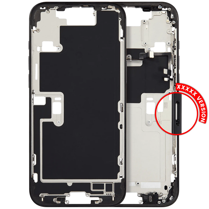 Mid-Frame Housing With Power And Volume Button Compatible For iPhone 16 Pro max (International Version) (Used OEM Pull: Grade A) (Black Titanium)