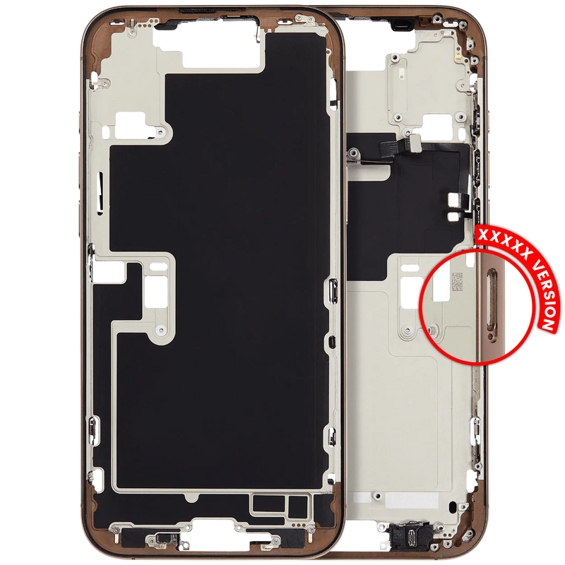 Mid-Frame Housing With Power And Volume Button Compatible For iPhone 16 Pro max (International Version) (Used OEM Pull: Grade A) (Desert Titanium)