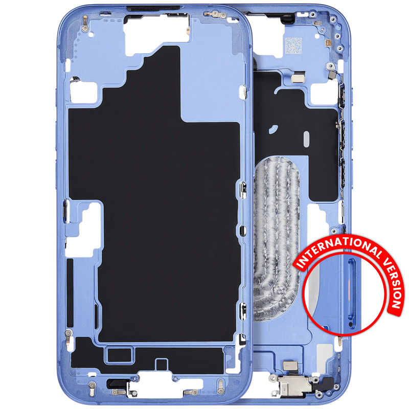 Mid-Frame Housing With Power And Volume Button Compatible For iPhone 16 (International Version) (Used OEM Pull: Grade A) (Ultramarine)