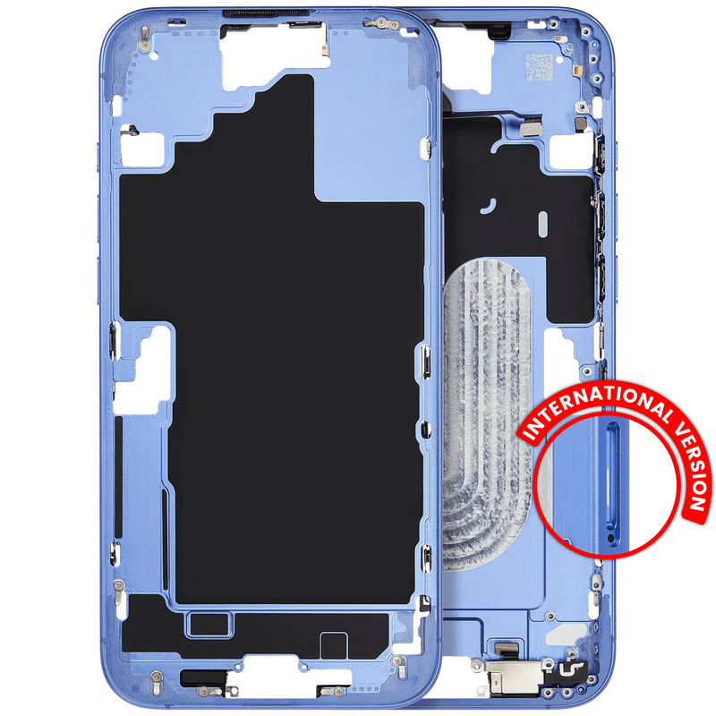 Mid-Frame Housing With Power And Volume Button Compatible For iPhone 16 Plus (International Version) (Used OEM Pull: Grade A) (Ultramarine)