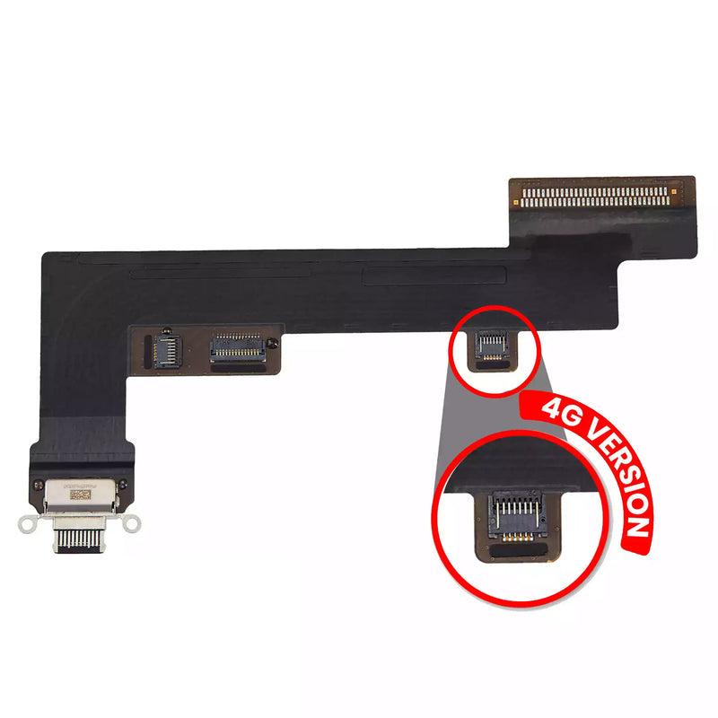Charging Port Flex Cable Compatible For IPad Air 4 / IPad Air 5 (4G Version) (Used OEM Pull: Grade A) (Black)