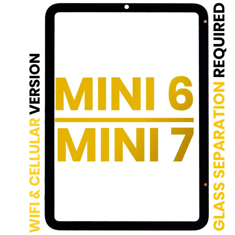 Front Glass Compatible For iPad Mini 6 (2021) / Mini 7 (2024) (Glass Separation Required) (WiFi / Cellular) (Premium) (All Colors)