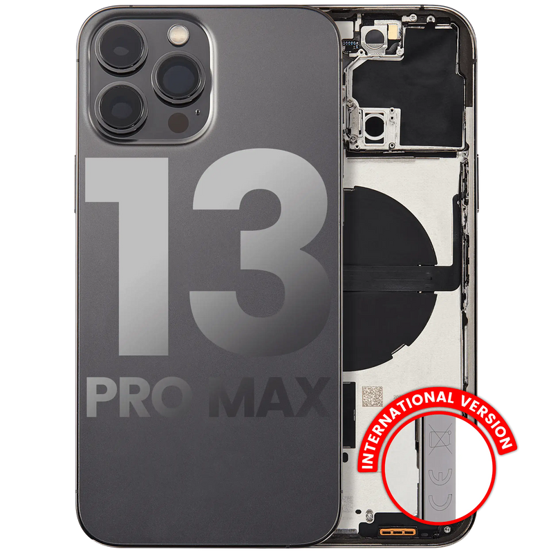 Back Housing W/ Small Components Pre-Installed Compatible For iPhone 13 Pro Max (International Version) (Used OEM Pull: Grade A) (Graphite)