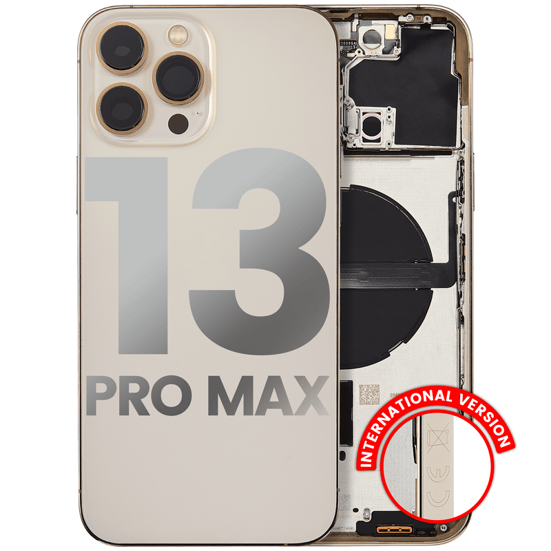 Back Housing W/ Small Components Pre-Installed Compatible For iPhone 13 Pro Max (International Version) (Used OEM Pull: Grade A) (Gold)