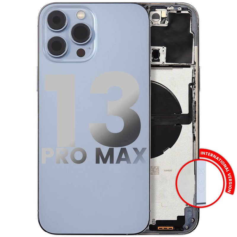 Back Housing W/ Small Components Pre-Installed Compatible For iPhone 13 Pro Max (International Version) (Used OEM Pull: Grade A) (Sierra Blue)
