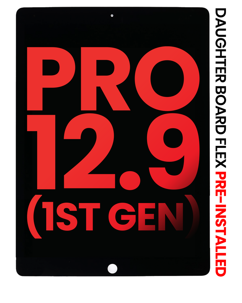 LCD Assembly With Digitizer & Daughter Board Flex Pre-Installed Compatible For iPad Pro 12.9" 1st Gen (2015) (Aftermarket Plus) (Black)