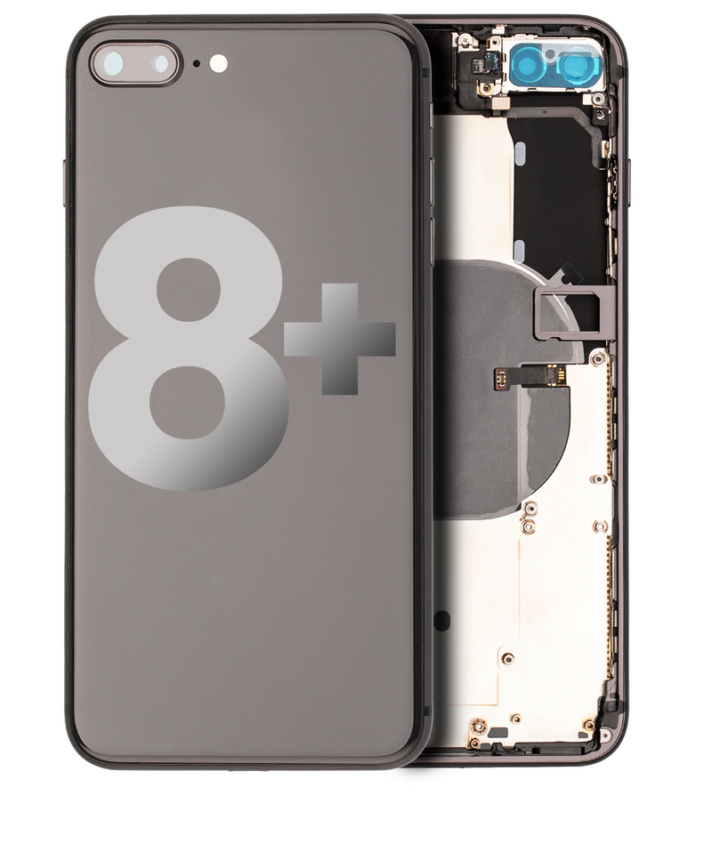 Back Housing W/ Small Components Pre-Installed Compatible For IPhone 8 Plus (Used OEM Pull: Grade A) (Space Gray)