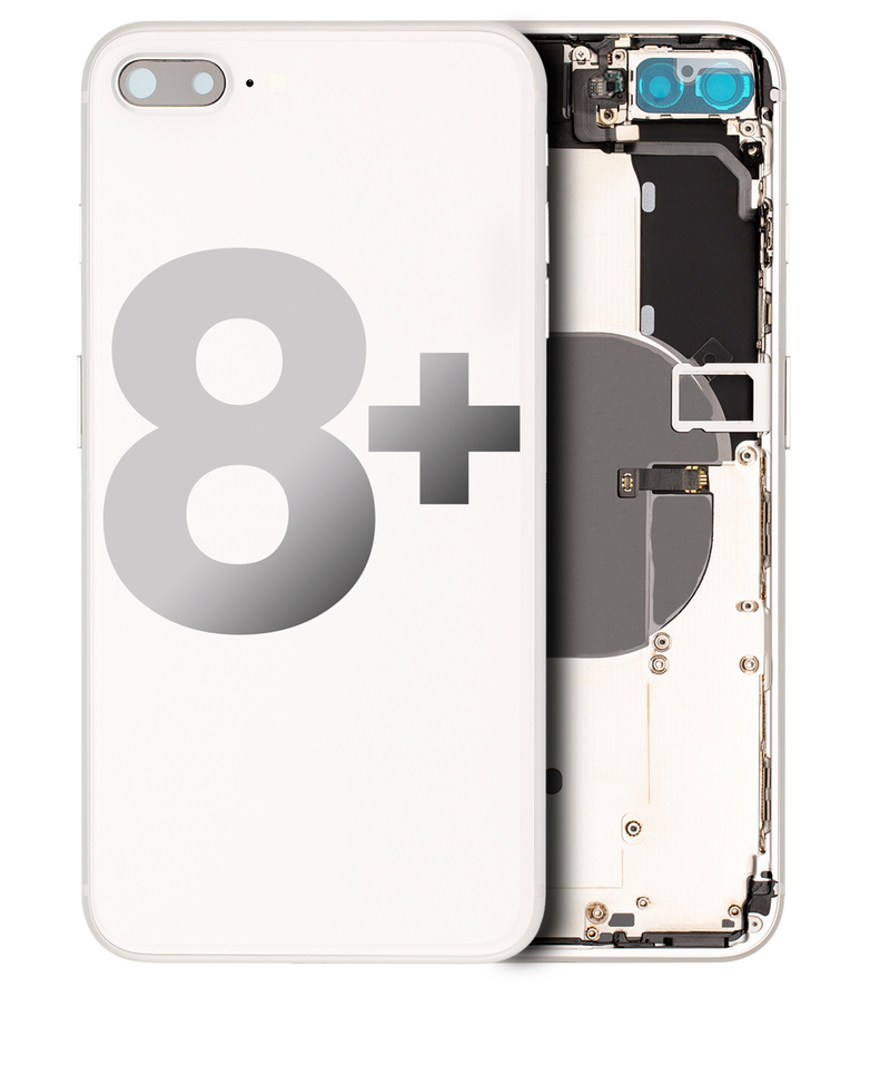 BACK HOUSING SMALL COMPONENTS PRE-INSTALLED FOR IPHONE 8 PLUS WHITE ORIGINAL PULLED GRADE A