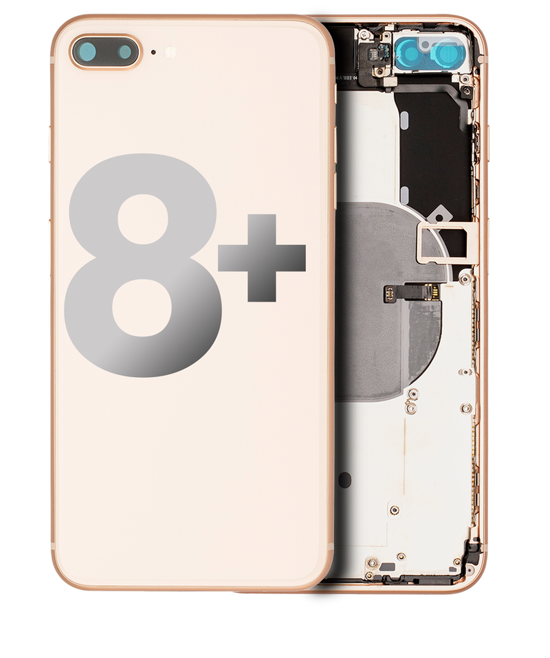 BACK HOUSING SMALL COMPONENTS PRE-INSTALLED FOR IPHONE 8 PLUS GOLD ORIGINAL PULLED