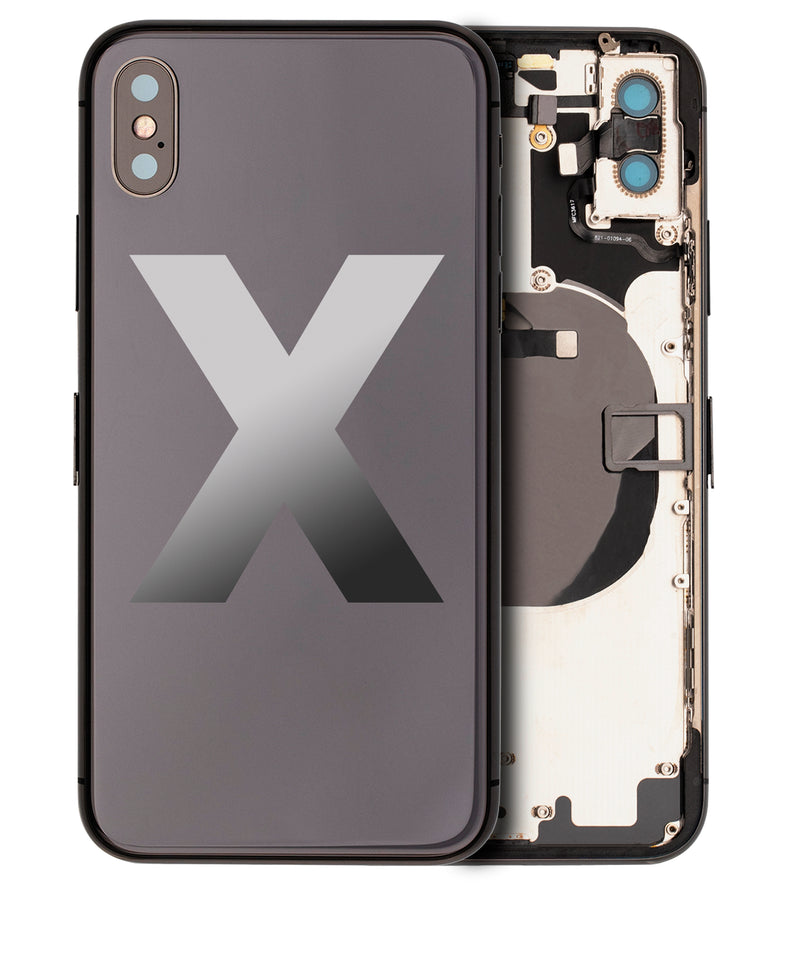 Back Housing Small Components Pre-Installed For IPhone X (Used OEM Pull: Grade A) (Space Gray)