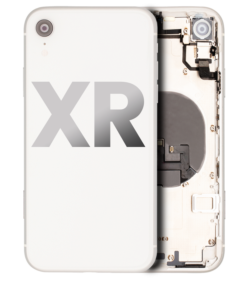 Back Housing Small Components Pre-Installed For IPhone XR (Used OEM Pull: Grade A) (White)