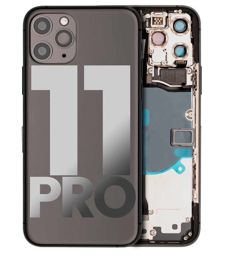 Back Housing Small Components Pre-Installed For IPhone 11 Pro (Used OEM Pull: Grade A) (Space Gray)