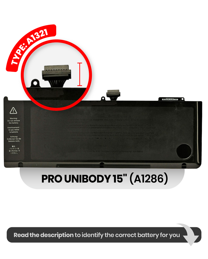 PREMIUM BATTERY A1321 FOR MACBOOK PRO 15" A1286 (MID 2009,MID 2010)