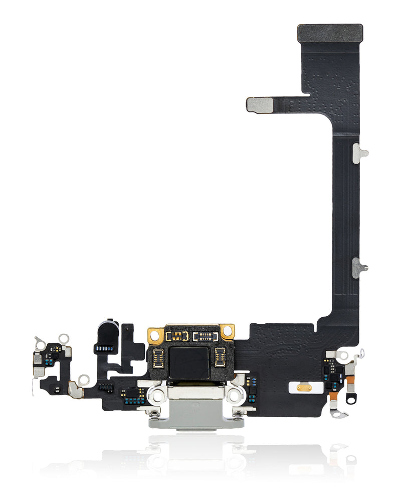 CHARGING PORT FLEX CABLE WITH BOARD FOR IPHONE 11 PRO (USED OEM PULL) (SILVER)