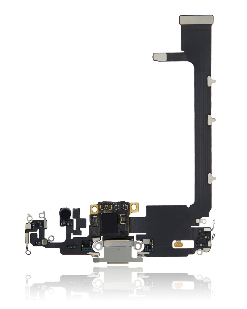 Charging Port Flex Cable With Board Compatible For IPhone 11 Pro Max (Premium) (Silver)