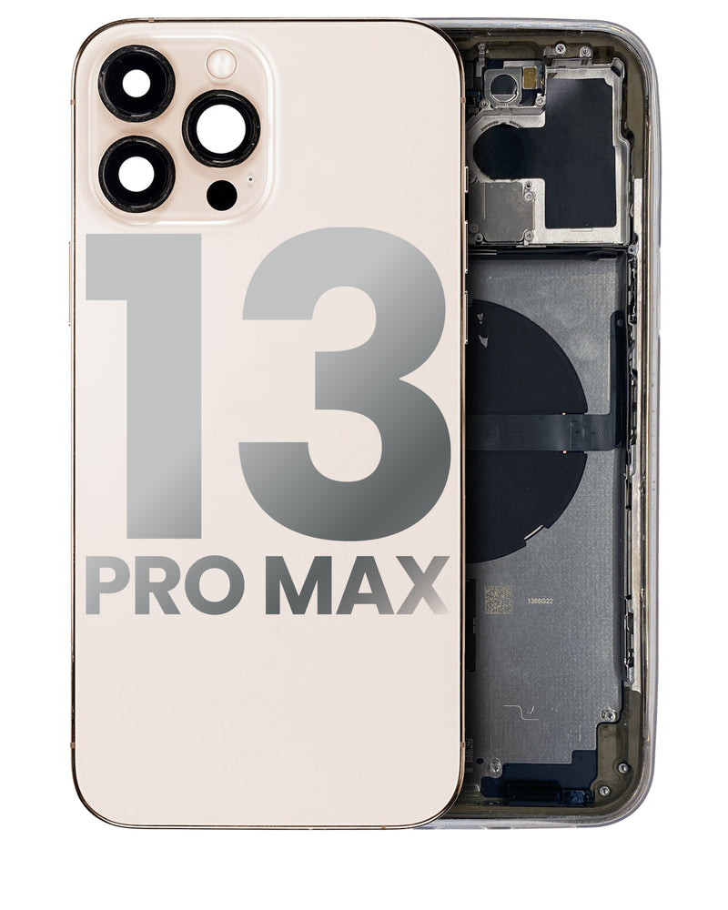 BACK HOUSING SMALL COMPONENTS PRE-INSTALLED FOR IPHONE 13 PRO MAX GOLD ORIGINAL PULLED GRADE A