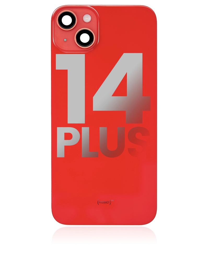 BACK GLASS HOUSING SMALL COMPONENTS PRE-INSTALLED FOR IPHONE 14 PLUS RED ORIGINAL PULLED