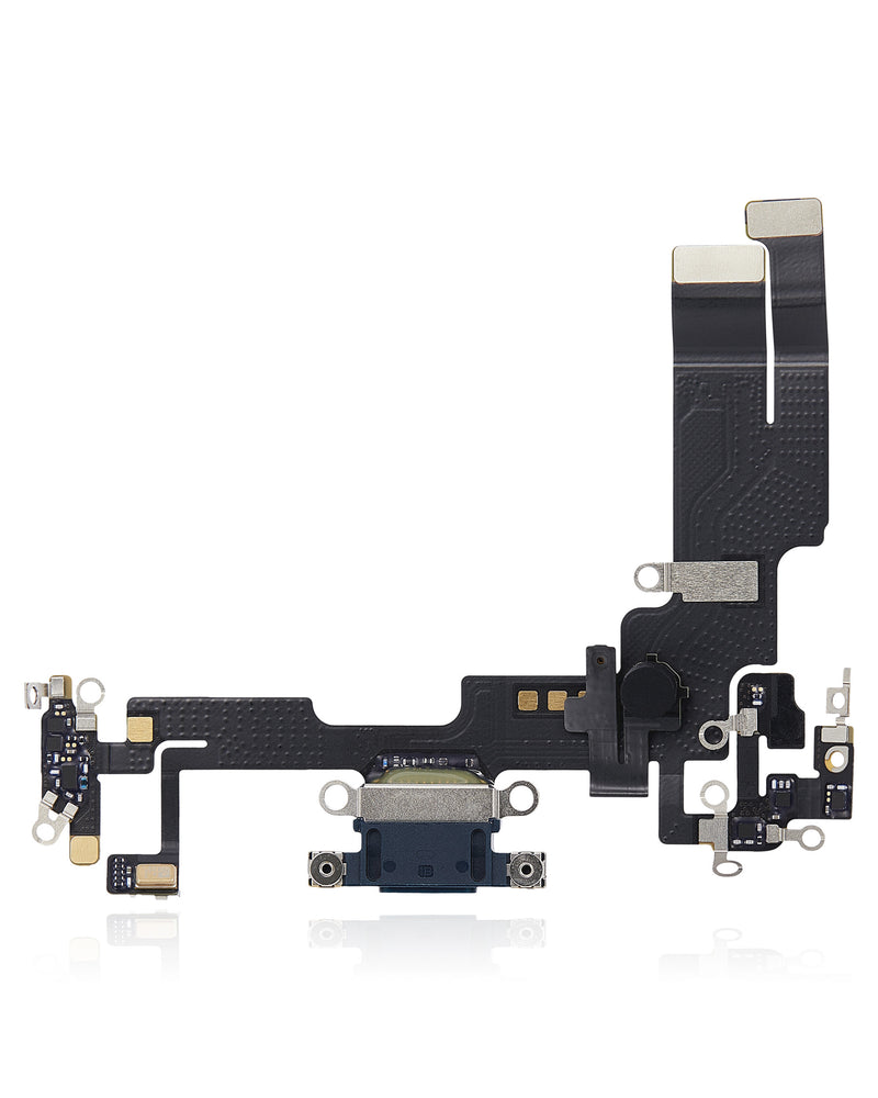 Charging Port Flex Cable Compatible For IPhone 14 (Used OEM Pull) (Midnight)