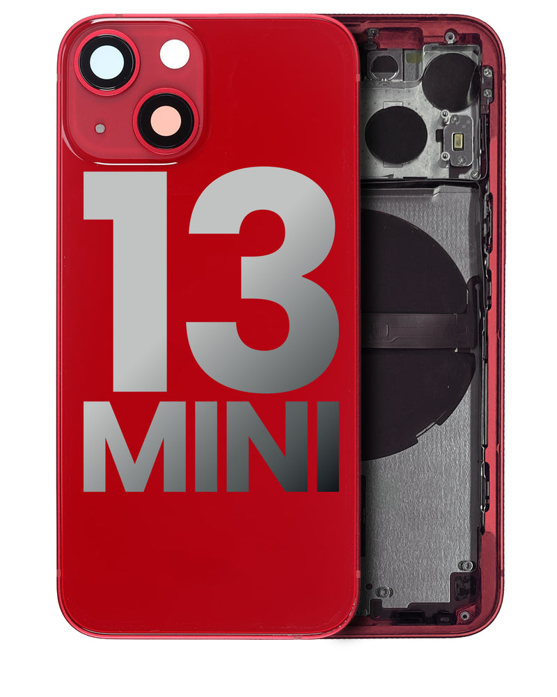 BACK HOUSING SMALL COMPONENTS PRE-INSTALLED FOR IPHONE 13 MINI RED ORIGINAL PULLED GRADE A