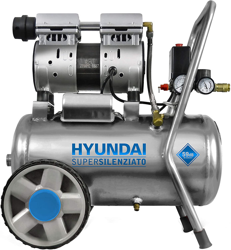 Compressore a secco HYUNDAI SILENZIATO 59 dB da 24 Litri