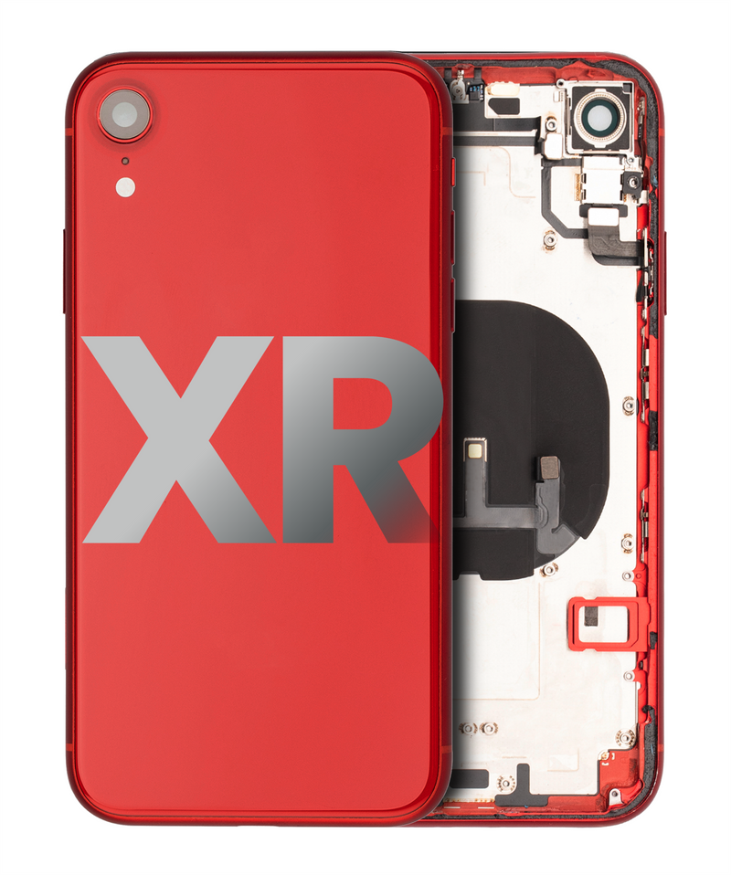 BACK HOUSING SMALL COMPONENTS PRE-INSTALLED FOR IPHONE XR RED ORIGINAL PULLED GRADE A